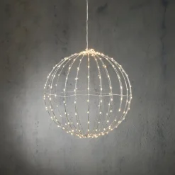 Intratuin Luca Lighting Hängelampe Kugel mit 260 LEDs weißes Licht D 40 cm| Weihnachtsfiguren (Außen)