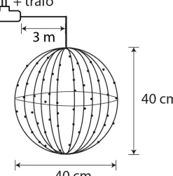 Intratuin Luca Lighting Hängelampe Kugel mit 260 LEDs weißes Licht D 40 cm| Weihnachtsfiguren (Außen)