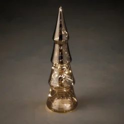 Intratuin Luca Lighting Weihnachtsbaum Sterre silber beleuchtet D 10 H 30 cm| Weihnachtsfiguren & -Objekte