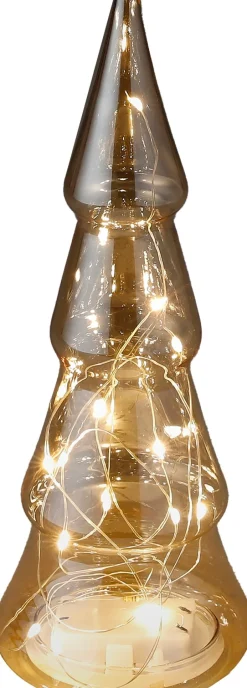 Intratuin Luca Lighting Weihnachtsbaum Sterre gold beleuchtet D 10 H 25 cm| Weihnachtsfiguren & -Objekte