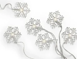 Intratuin Lumineo Lichterkette Schneeflocken transparent mit 8 LEDs warmweiß 105 cm| Motiv-Lichterketten