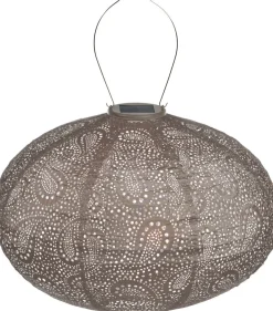 Intratuin Lumiz Solarleuchte Paisley taupe D 40 H 27 cm| Solar Gartenleuchten|Außenleuchten Hängend