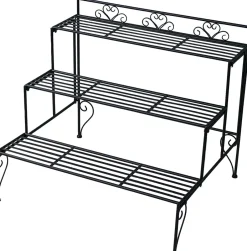 Intratuin Mega Collections Blumenständer Luto schwarz 73 x 60 x 63 cm| Blumenständer