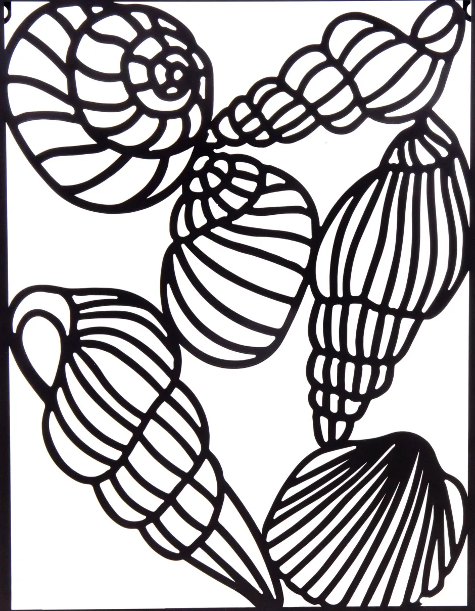 Intratuin Mega Collections Outdoor-Wanddeko Muschel schwarz 30 x 1 x 60 cm| Outdoor-Wanddeko