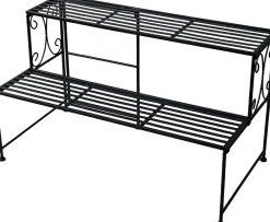 Intratuin Mega Collections Pflanzenregal Luto schwarz 74 x 40 x 41 cm| Blumenständer