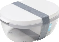 Intratuin Mepal Salatdose Ellipse weiß 22,5 x 17,5 x 9,5 cm| Aufbewahrung & Mitnehmen