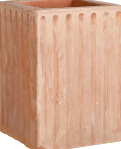 Intratuin Mica Decorations Blumentopf Karoo 21 x 21 x 30 cm terracotta Linien| Blumentöpfe|Blumentöpfe & Pflanzgefäße