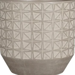 Intratuin Mica Decorations Blumentopf Valley grau D 25 H 24 cm| Blumentöpfe|Blumentöpfe & Pflanzgefäße