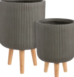 Intratuin Mica Decorations Blumentopf mit Füßen Nuovo D 30,5 H 46 cm braun| Blumentöpfe|Blumentöpfe & Pflanzgefäße