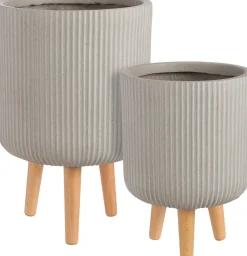 Intratuin Mica Decorations Blumentopf mit Füßen Nuovo D 30,5 H 46 cm beige| Blumentöpfe|Blumentöpfe & Pflanzgefäße