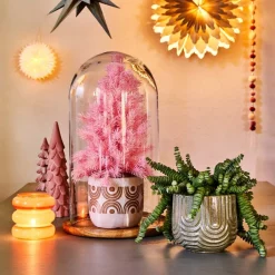 Intratuin Mica Decorations Glasglocke mit Teller Hella transparent D 21 H 55,5 cm| Glasglocken