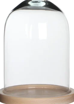 Intratuin Mica Decorations Glasglocke mit Teller Hella braun/transparent D 17 H 23 cm| Glasglocken