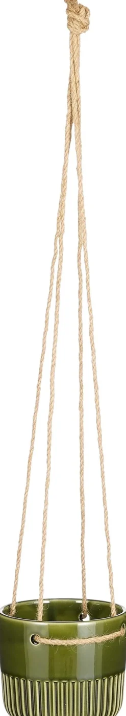 Intratuin Mica Decorations Hängetopf Primo grün D 12,5 H 11 cm| Blumenampeln & Hängetöpfe|Blumentöpfe & Pflanzgefäße