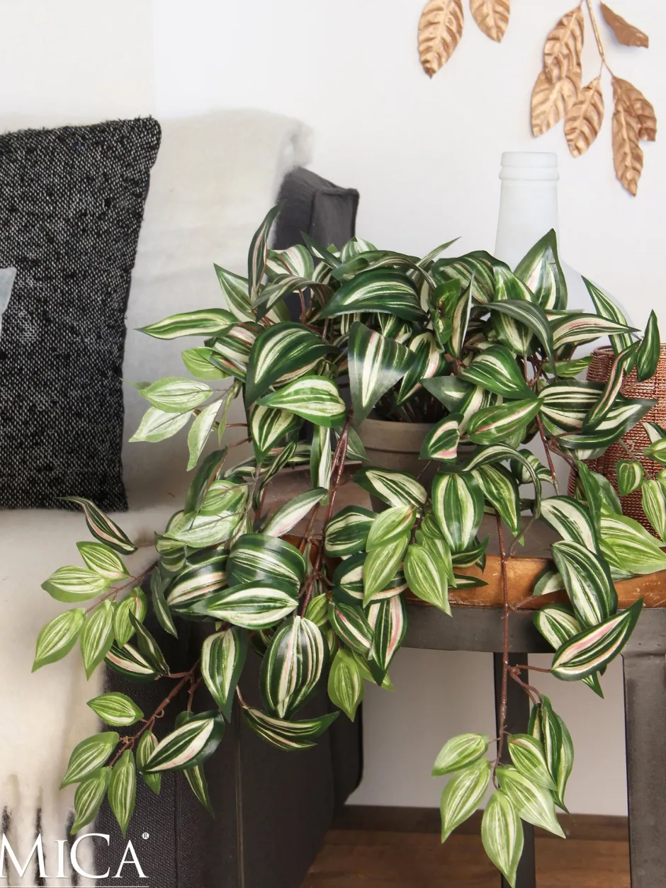 Intratuin Mica Decorations Künstliche Hängepflanze Tradescantia 15 x 20 x 54 cm| Künstliche Hängepflanzen