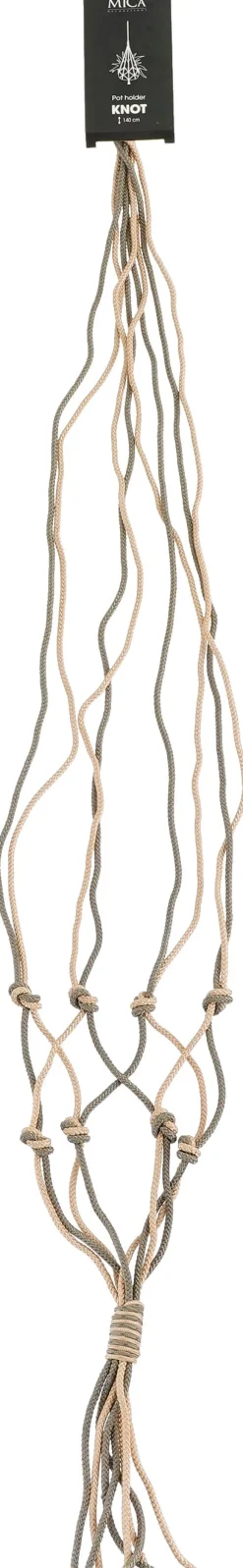 Intratuin Mica Decorations Makramee Blumenampel Knoten braun/beige H 140 cm| Blumenampeln & Pflanzenhalter