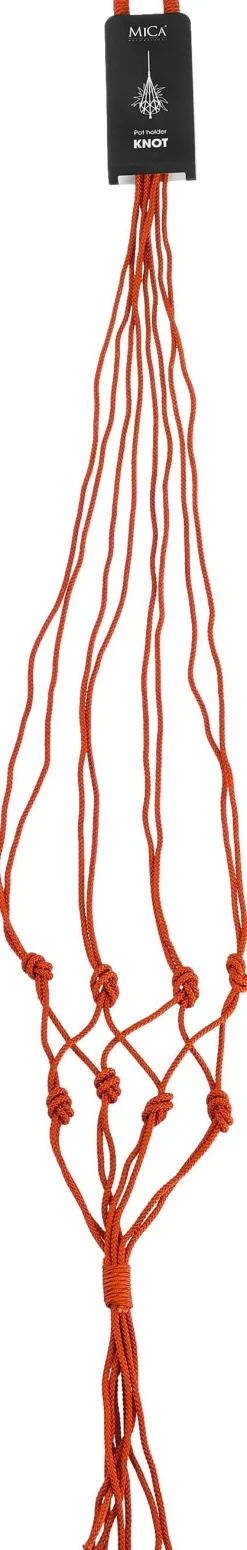 Intratuin Mica Decorations Makramee Blumenampel Knoten dunkelorange H 140 cm| Blumenampeln & Pflanzenhalter
