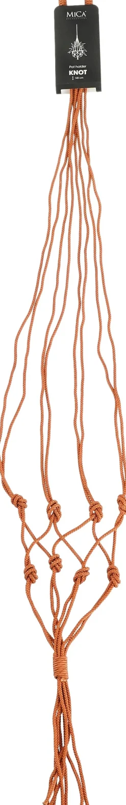 Intratuin Mica Decorations Makramee Blumenampel Knoten orange H 140 cm| Blumenampeln & Pflanzenhalter