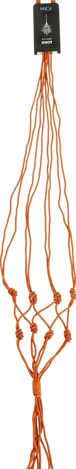 Intratuin Mica Decorations Makramee Blumenampel Knoten pfirsich H 140 cm| Blumenampeln & Pflanzenhalter