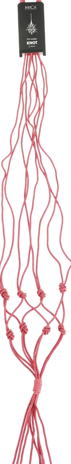 Intratuin Mica Decorations Makramee Blumenampel Knoten dunkelrosa H 140 cm| Blumenampeln & Pflanzenhalter