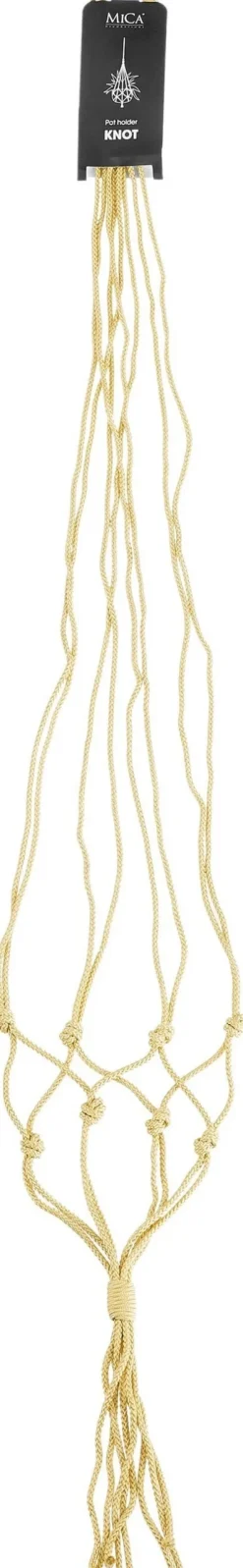 Intratuin Mica Decorations Makramee Blumenampel Knoten gelb H 140 cm| Blumenampeln & Pflanzenhalter