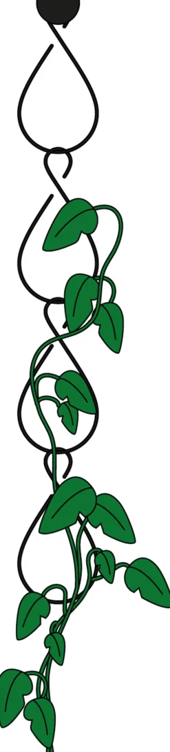 Intratuin Mica Decorations Pflanzenstütze Tropfen schwarz D 15 H 30 cm| Haken & Bügel|Blumenampeln & Pflanzenhalter