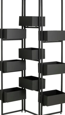 Intratuin Mica Decorations Pflanzenwand / Raumteiler Nando schwarz 40 x 25 x 178 cm| Pflanztische & -Regale