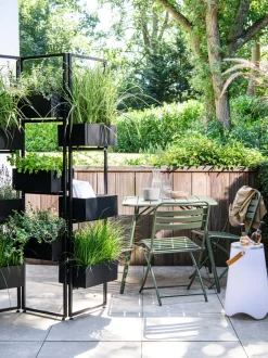 Intratuin Mica Decorations Pflanzenwand / Raumteiler Nando schwarz 40 x 25 x 178 cm| Pflanztische & -Regale