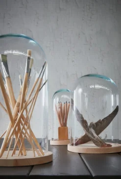 Intratuin Mica Decorations Teller für Glasglocke Hella Holz hell D 21,5 cm H 2 cm| Glasglocken