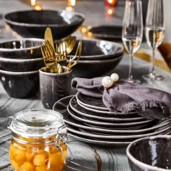 Intratuin Mica Decorations Teller Tabo schwarz D 20,5 H 2 cm| Geschirr & Gläser