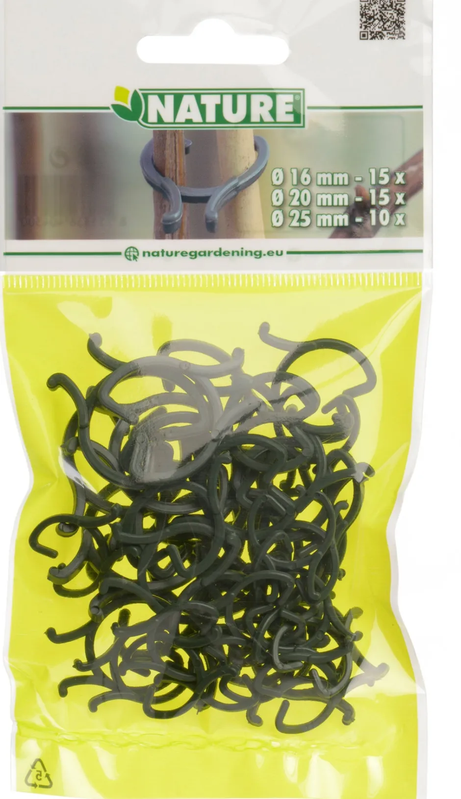 Intratuin Nature Pflanzenklammern 15 x D16mm, 15 x D20mm und 10 x D25mm| Rankhilfen|Bindematerial