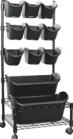 Intratuin Nature Regal mit Pflanzgefäßen vertikal 97 x 44 x 35,5 cm| Pflanzkübel|Blumentöpfe & Pflanzgefäße