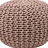 Intratuin Pouf Strick beige D 40 H 40 cm| Poufs