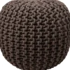 Intratuin Pouf Strick grau D 40 H 40 cm| Poufs