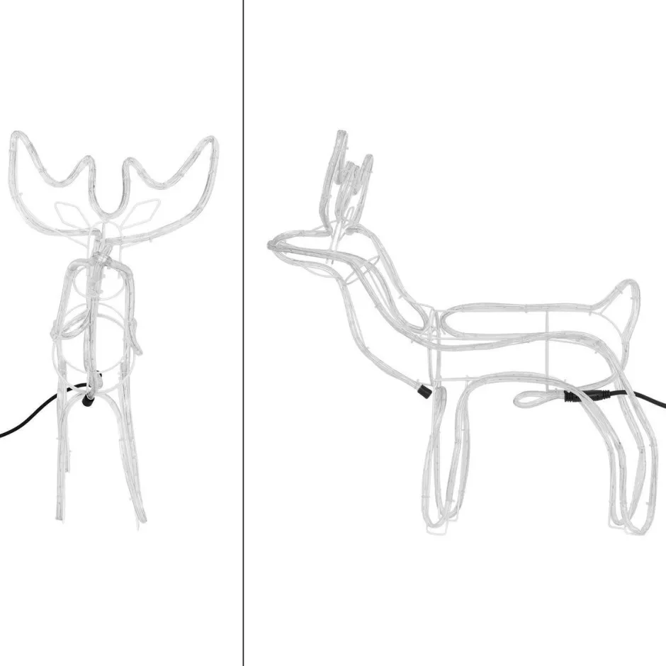 Intratuin Rentier beleuchtet mit 216 LEDs warmweiß 68 x 28 x 61 cm| Weihnachtsfiguren (Außen)