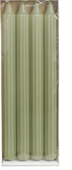 Intratuin Rustik Lys Stabkerzen Groov grün 9 Std. 4 St.| Stabkerzen