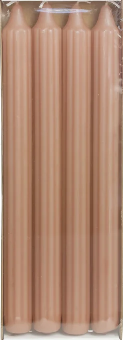 Intratuin Rustik Lys Stabkerzen Groov rosa 9 Std. 4 St.| Stabkerzen