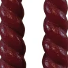 Intratuin Rustik Lys Stabkerzen Swirl bordeaux 8,5 Std. 2 St.| Led Kerzen