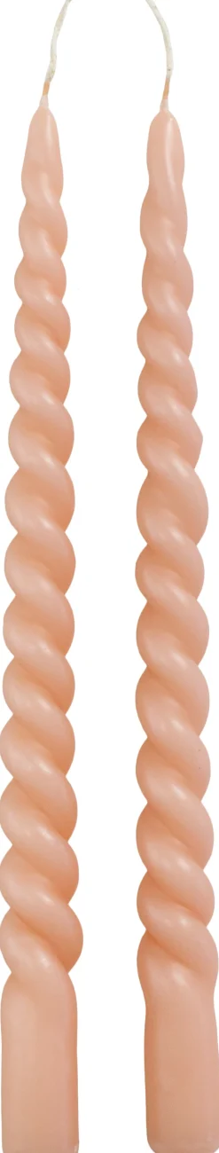 Intratuin Rustik Lys Stabkerzen Swirl rosa 8,5 Std. 2 St.| Stabkerzen