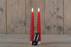 Intratuin Rustik Lys Stabkerzen Swirl rot 8,5 Std. 2 St.| Led Kerzen