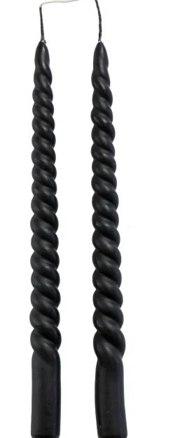 Intratuin Rustik Lys Stabkerzen Swirl schwarz 8,5 Std. 2 St.| Stabkerzen