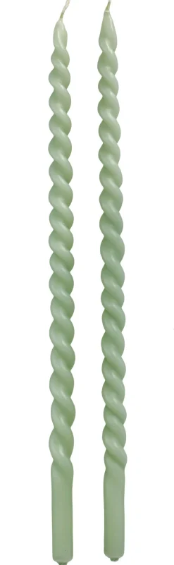 Intratuin Rustik Lys Stabkerzen Swirl grün 4 Std. 2 St.| Stabkerzen