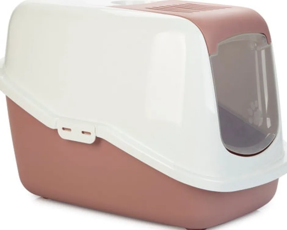Intratuin Savic Katzentoilette Nestor rosa /weiß 56 x 39 x 39 cm| Katzentoiletten & Zubehör
