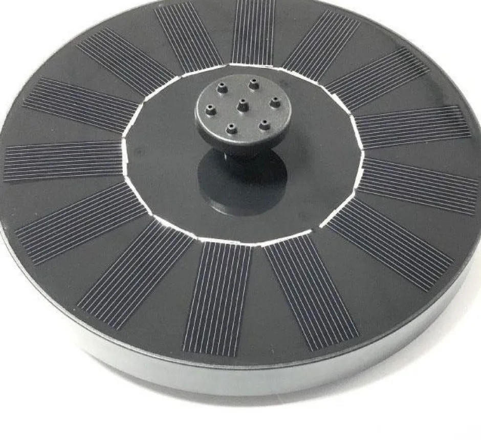 Intratuin Schwimmender Solar-Springbrunnen schwarz D 16 H 5 cm| Gartenbrunnen & Wasserspiele