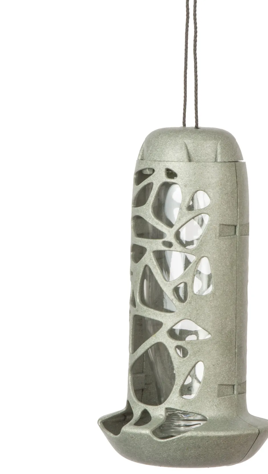 Intratuin Singing Friend Futtersilo Tara grau D 13 H 25 cm| Gartenvögel|Vogelfutterhäuser