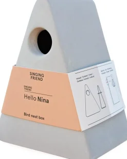 Intratuin Singing Friend Nistkasten Nina grau 17 x 13 x 21,5 cm| Gartenvögel|Vogelhäuser & Nistkästen