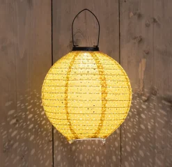 Intratuin Solarleuchte Marrakesh gelb D 25,5 H 25,5 cm| Solar Gartenleuchten|Außenleuchten Hängend