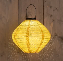 Intratuin Solarleuchte Marrakesh gelb D 29 H 25 cm| Solar Gartenleuchten|Außenleuchten Hängend