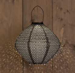 Intratuin Solarleuchte Marrakesh grau D 29 H 25 cm| Solar Gartenleuchten|Außenleuchten Hängend