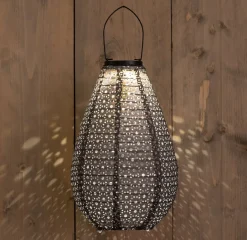 Intratuin Solarleuchte Marrakesh grau D 20 H 29 cm| Solar Gartenleuchten|Außenleuchten Hängend