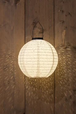 Intratuin Solarleuchte Marrakesh weiß D 25,5 H 25,5 cm| Solar Gartenleuchten|Außenleuchten Hängend